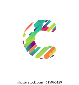 Colorful character from a typeset, vector illustration