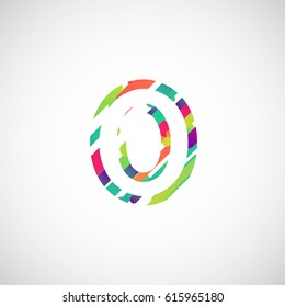Colorful character from a typeset, vector illustration