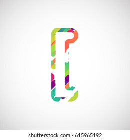 Colorful character from a typeset, vector illustration
