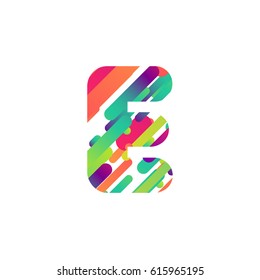 Colorful character from a typeset, vector illustration