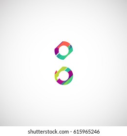 Colorful character from a typeset, vector illustration