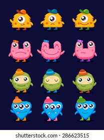 colorful characters with emotions