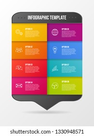 Colorful chart with business symbols - infographic template. Vector