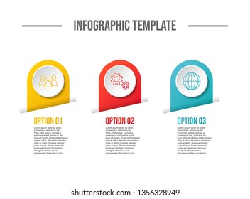 Colorful chart with business symbols - infographic template. Vector
