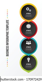 Colorful chart with business symbols - infographic template. Vector