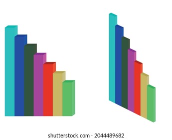 Colorful chart graph. vector illustration