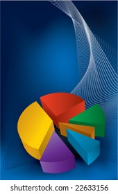 Colorful chart on blue background