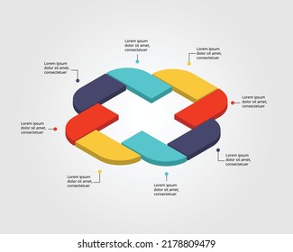 plantilla de gráfico colorido para infografía para presentación de 8 elementos