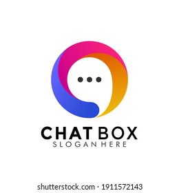 Colorful Chat Box Logo Design. Creative Idea logos designs Vector illustration template