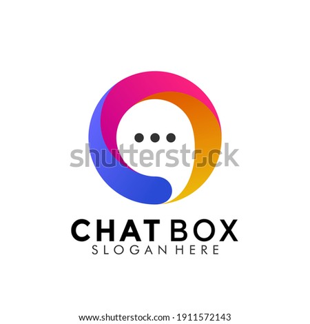Colorful Chat Box Logo Design. Creative Idea logos designs Vector illustration template