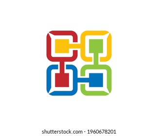 colorido icono de conexión de burbuja de chat