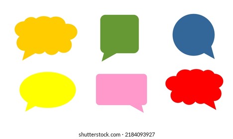 Colorful chat bubble on various shapes