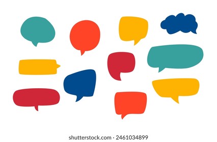 Colorful chat bubble, speech bubble, speech balloon line art vector icon for apps and websites	