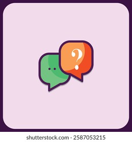 Colorful Chat Bubbles: Question and Answer Icon Set