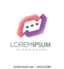 colorful chat design logo vector