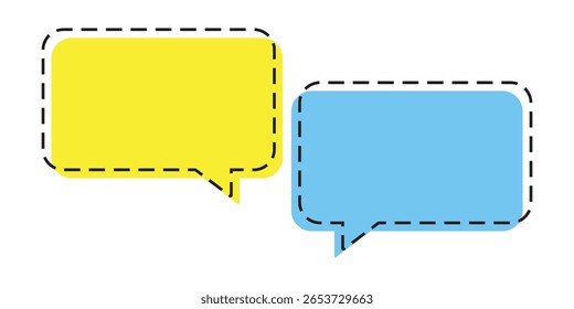 Ilustración de diseño de arte de línea de burbuja de discurso de icono de chat colorido