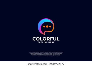 Colorful chat logo design inspiration