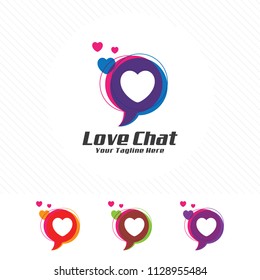 Colorful chat logo design , message vector with clean and modern style.