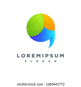 Colorful chat logo design ready to use