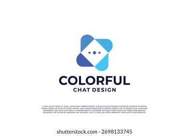 Colorful chat logo design template