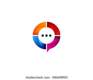 Colorful Chat Logo Design Template
