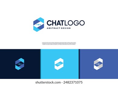 Colorful Chat logo design. Unique chat shape logo.