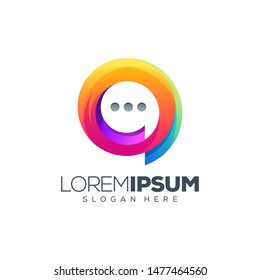 colorful chat logo design vector illustration