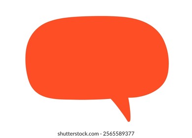 Colorful Chat Speech Bubble, Hand Drawn Message Text Cloud Element, Isolated on White Background. Cute Vector Illustration Shape Design