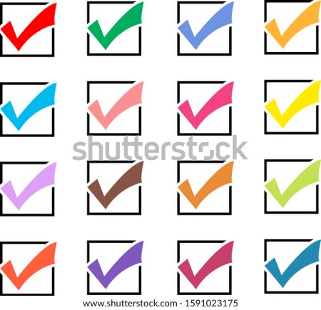 Colorful check mark icon set
