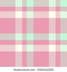 Colorful check tartan textile, suit pattern plaid background. Fur vector seamless fabric texture in red and light colors palette.