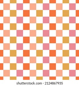 Colorful checkerboard seamless pattern. Retro print for wallpaper, fabric, interior decor