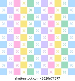 Colorful Checkered Pattern with Cross Motifs