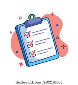 Colorful Checklist Clipboard Illustration Concepts	