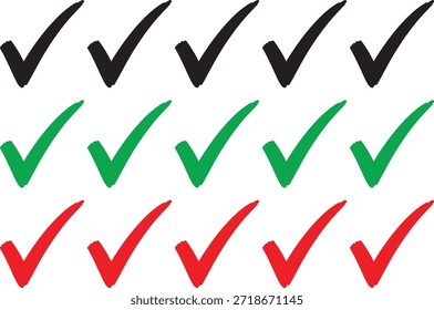 Colorido conjunto de marcas de verificación para el diseño