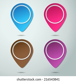 colorful checkpoint icon website set of design element. label for computer graphic.