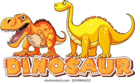 Colorful, cheerful dinosaurs with playful expressions