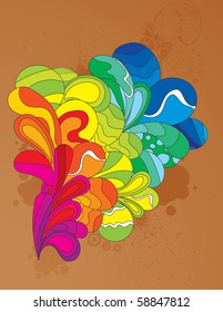 Colorful cheerful element for your design. CMYK gamut.