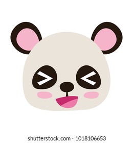 colorful cheerful panda head wild animal