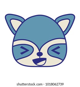 colorful cheerful raccoon head wild animal