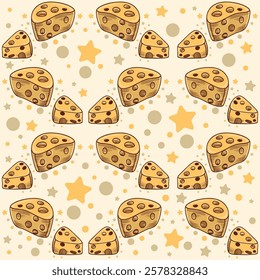 Colorful cheese pattern vector graphic design, cheese slice designs