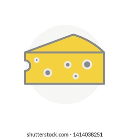 Colorful cheese vector icon isolated on white background. Yellow cheese symbol modern, simple, vector, icon for website design, mobile app, ui. Vector Illustration