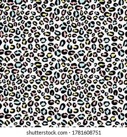 Colorful cheetah print repeat patter design.