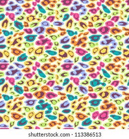 Colorful Cheetah Seamless Background. Vector Abstract  Pattern