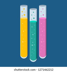 colorful chemical lab flask vector illustration