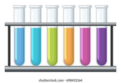 Colorful chemical in test tubes illustration