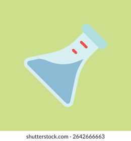 Colorful chemistry flask icon for classroom design.