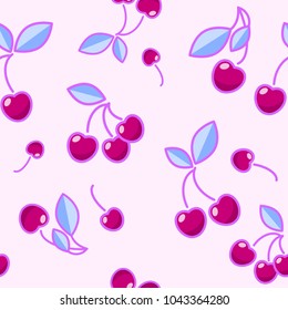 Colorful cherry berry seamless pattern
