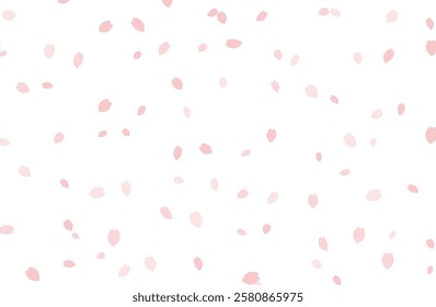Colorful cherry blossom petals falling on the ground background material