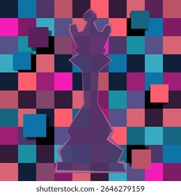 Colorful chess board. Chess board background. Chess board illustration. Chess figure illustration