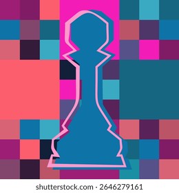 Colorful chess board. Chess board background. Chess board illustration. Chess figure illustration